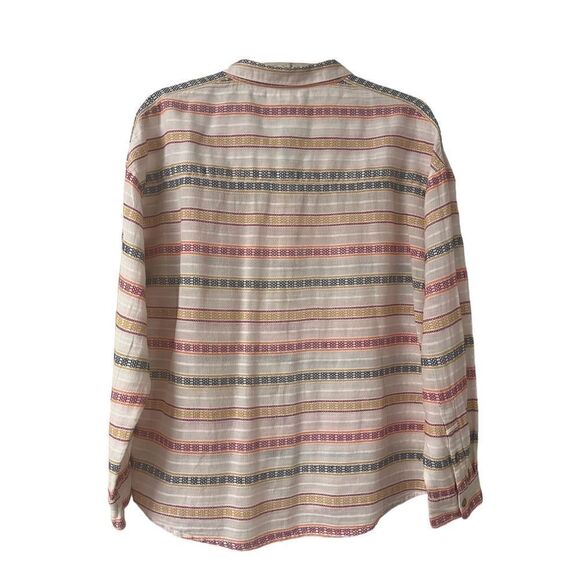 Sundance blouse multi color stripe 100% cotton sz M - Picture 2 of 4
